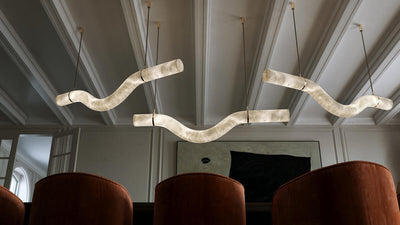 Alabaster Bent Tube Chandelier A