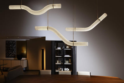 Alabaster Bent Tube Chandelier B