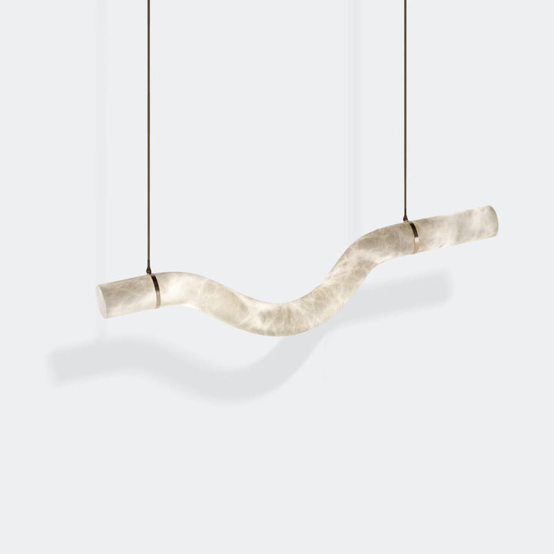 Alabaster Bent Tube Chandelier A