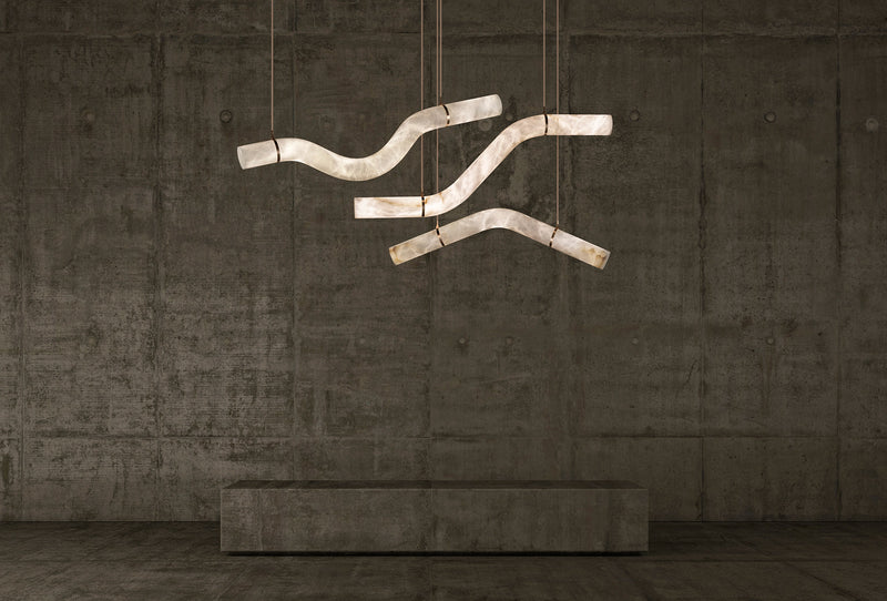 Alabaster Bent Tube Chandelier A