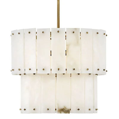 Alabaster Rancho  2-Tier Round Chandelier (Middle)