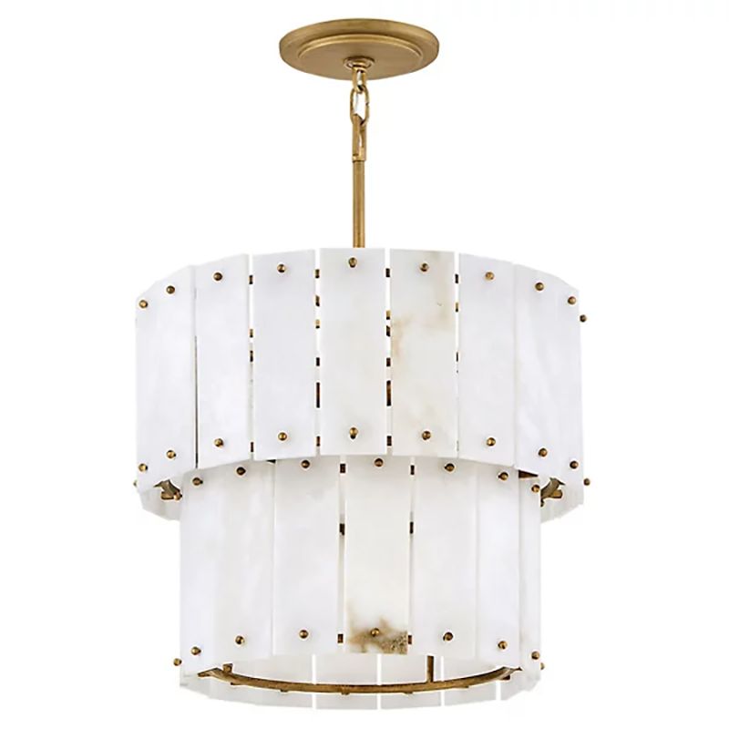 Alabaster Rancho  2-Tier Round Chandelier (Small)