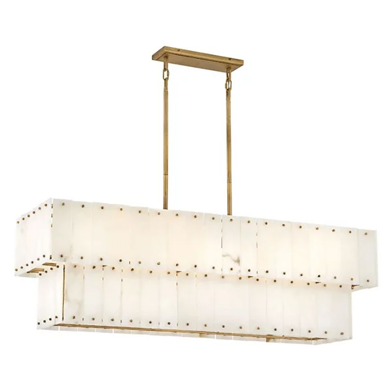 Alabaster Rancho  2-Tier Linear Chandelier