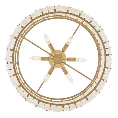 Alabaster Rancho  2-Tier Round Chandelier (Middle)