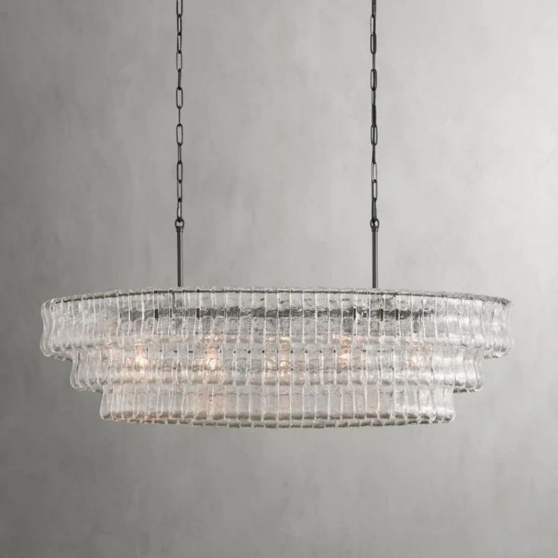 Amor Glass Oval Chandelier 54"W/65"W - thebelacan