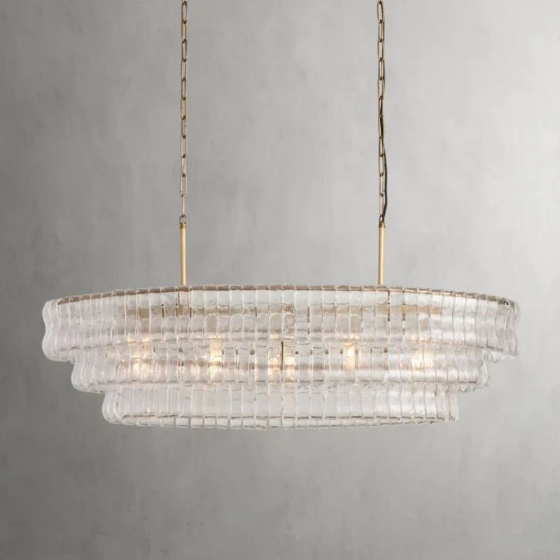 Amor Glass Oval Chandelier 54"W/65"W - thebelacan