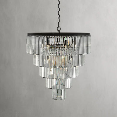 Cara Tiered Round Glass Chandelier