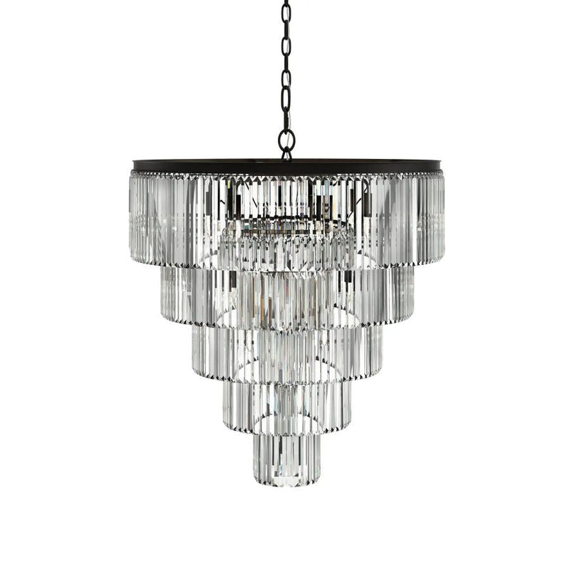 Cara Tiered Round Glass Chandelier