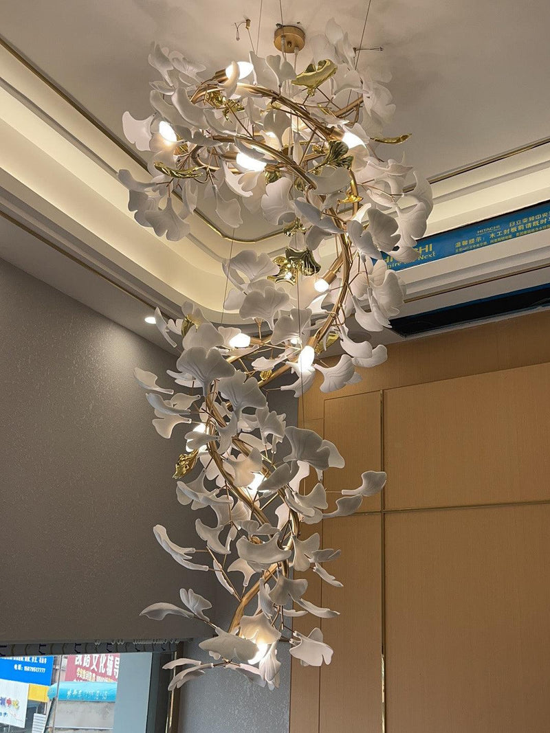 Ginkgo Ceramic  Chandelier Double S