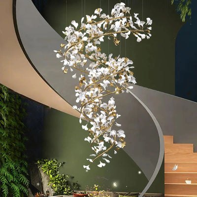 Ginkgo Ceramic  Chandelier Double S