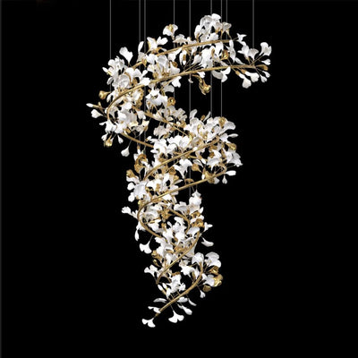 Ginkgo Ceramic  Chandelier Double S