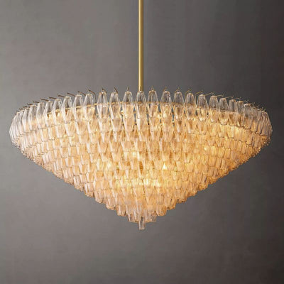 Chara Clear Glass Tiered Round Chandelier 62" - thebelacan