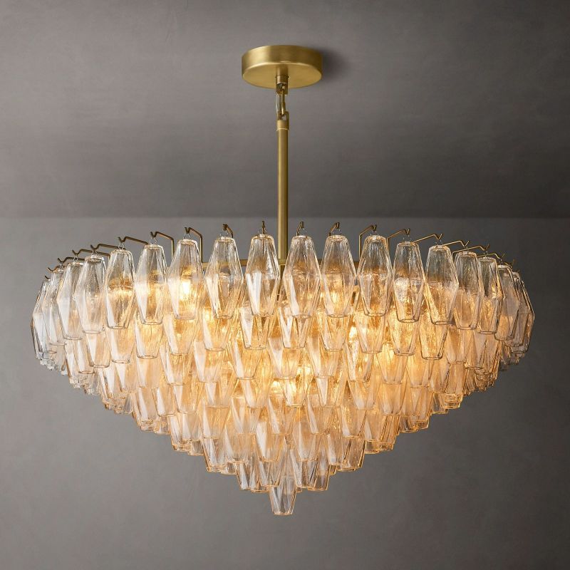 Evelyn Crystal Tiered Round Chandelier 37"
