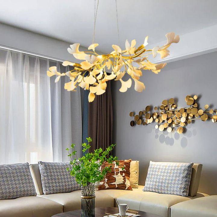 Gingko  Ceramic Luxury Chandelier Style C