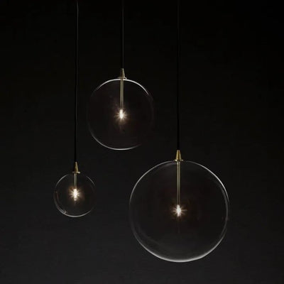 Glass Ball Pendant Light 6" 10" 14"