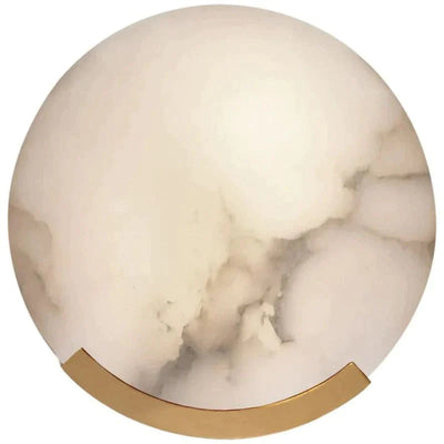 Alabaster Modern  Round Plate Wall Sconce