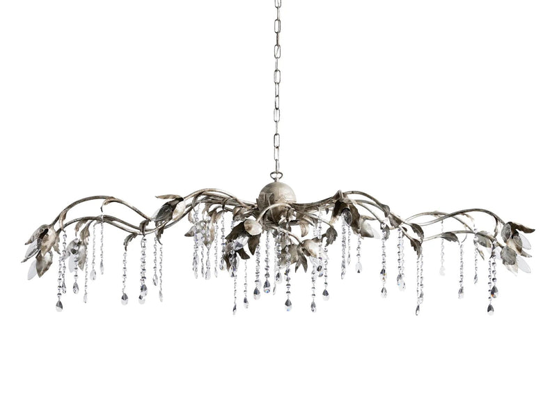 Kaylee Crystal Rectangular Chandelier 61"  71“ - Silver