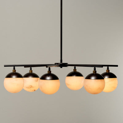 Alabaster Metro 6 Lights Ball Chandelier