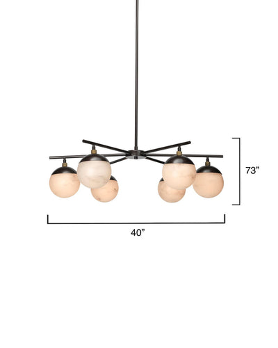 Alabaster Metro 6 Lights Ball Chandelier