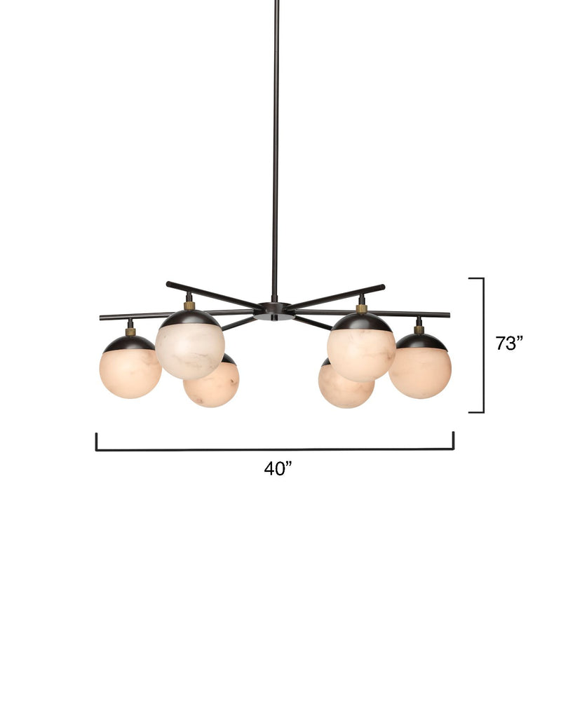 Alabaster Metro 6 Lights Ball Chandelier