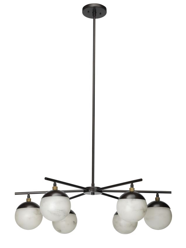 Alabaster Metro 6 Lights Ball Chandelier