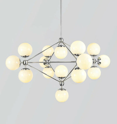 Mono Chandelier -Quadrilateral  15 Glass  Ball