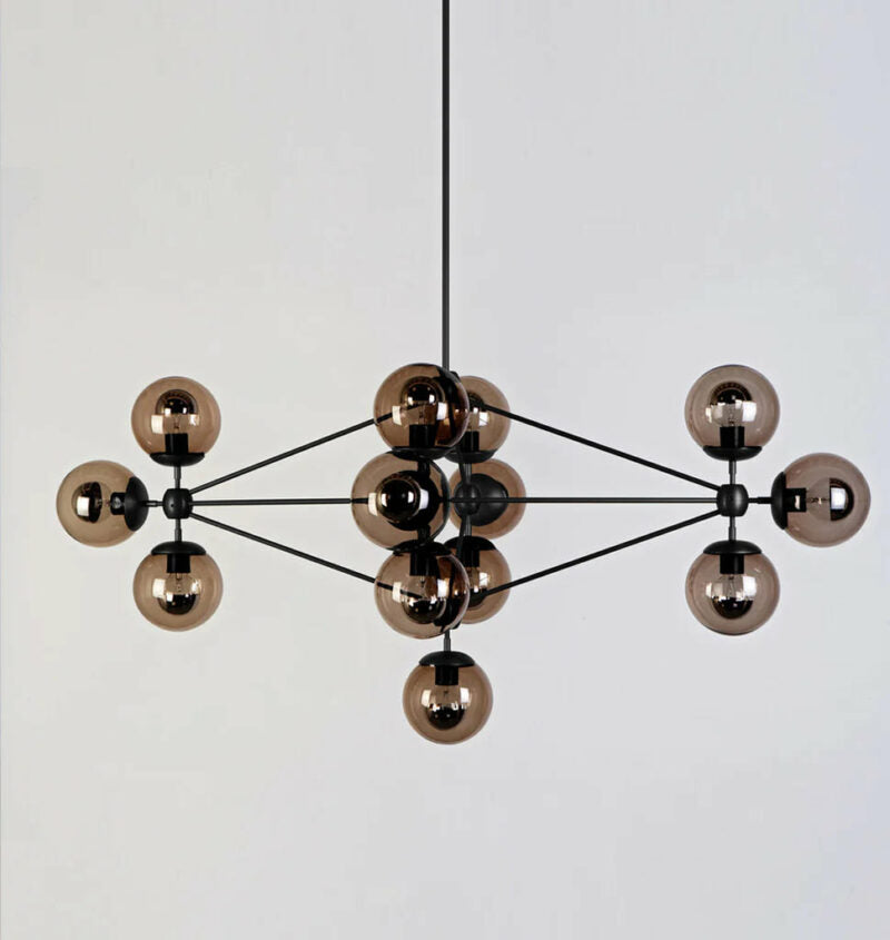 Mono Chandelier -Square 13  Glass  Ball