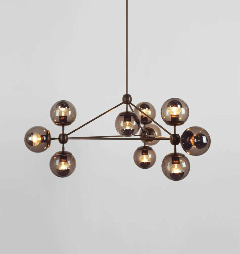 Mono Chandelier -Triangle  10 Glass  Ball