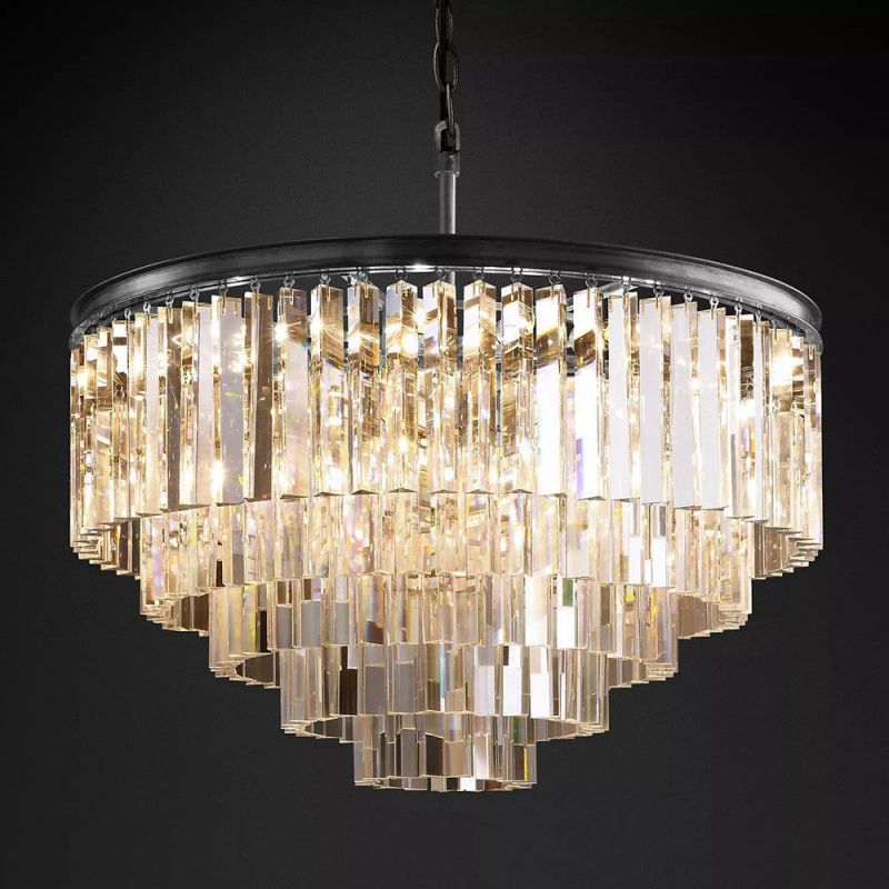 Tedem Series K9 Crystal Round / Linear Chandelier