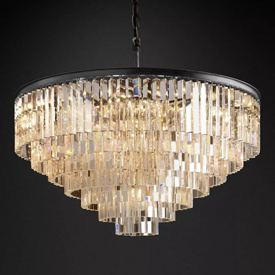 Tedem Series K9 Crystal Round / Linear Chandelier