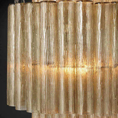 Serena  Round Glass Tube Chandelier