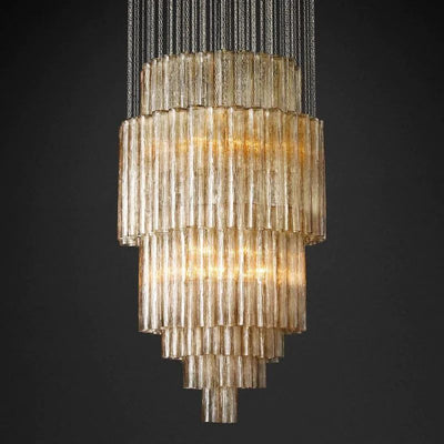 Serena  Round Glass Tube Chandelier