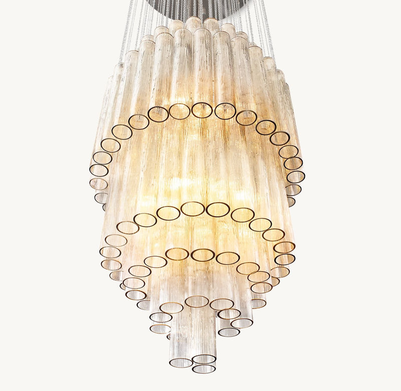 Serena  Round Glass Tube Chandelier