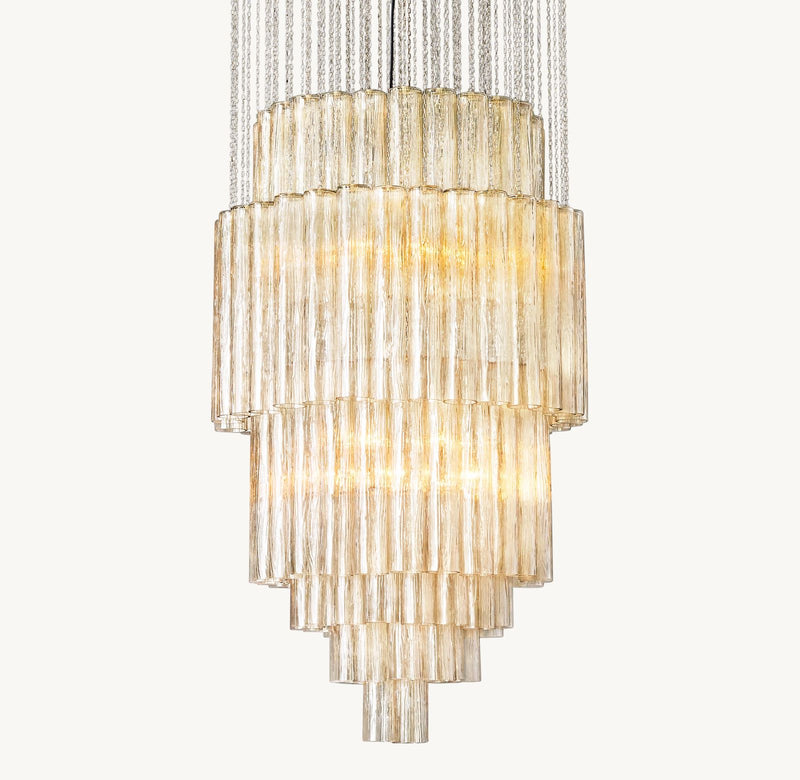 Serena  Round Glass Tube Chandelier