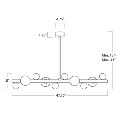 Alabaster  Styx  Linear Pendant Light