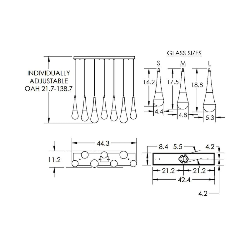 Water Drop Rectangle  LED Chandelier