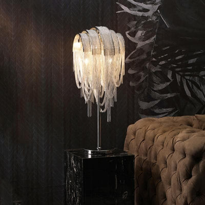 Liz Luxury Hardware Aluminum Chain Tassel Table Lamp