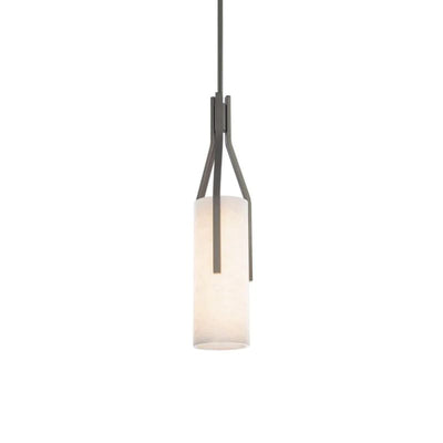 Alabaster  Cylindric  LED Pendant  Light 22"