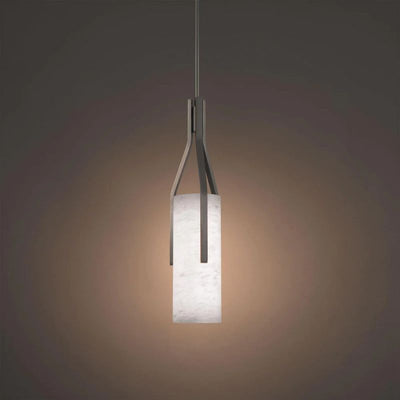 Alabaster  Cylindric  LED Pendant  Light 22"