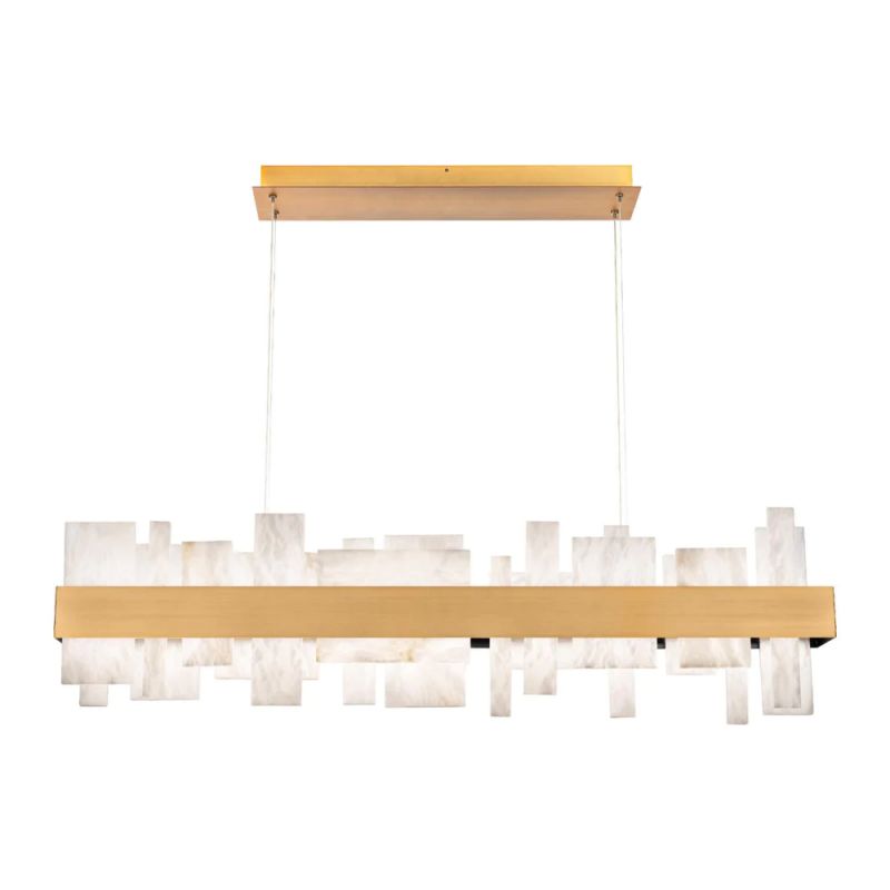 Alabaster Acropolis  LED Linear Chandelier 46"