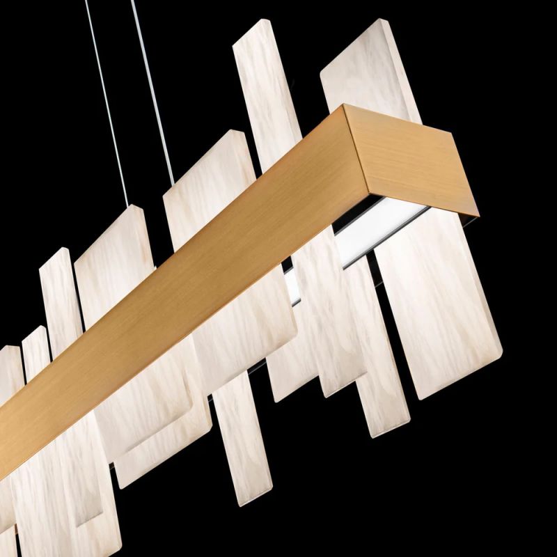 Alabaster Acropolis  LED Linear Chandelier 46"