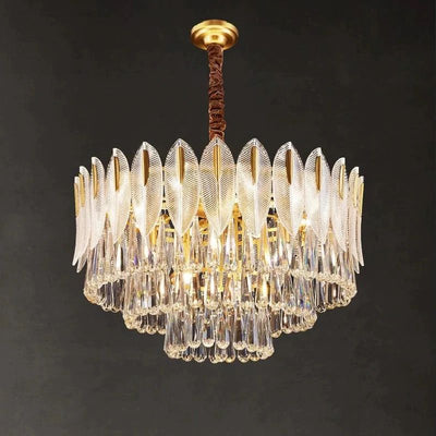 Flake 3-Tier Crystal Chandelier 24"