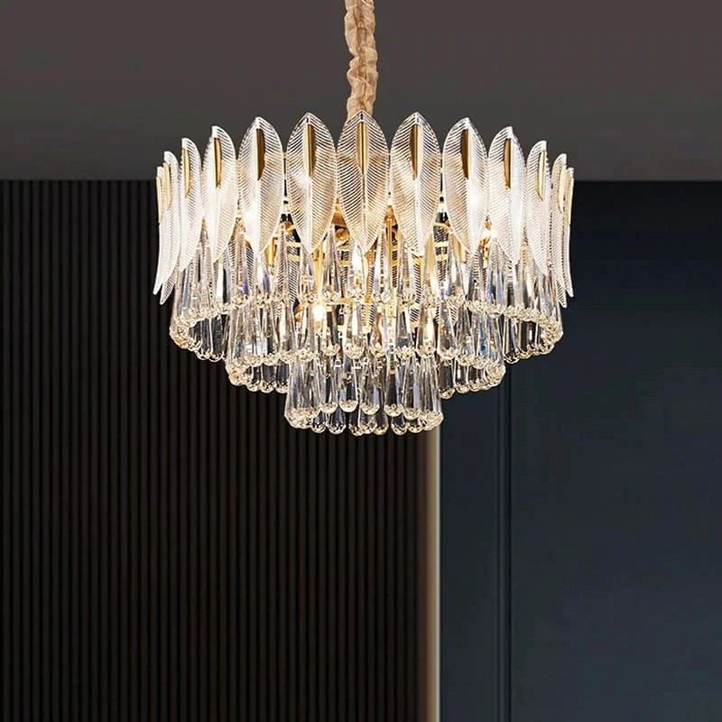 Flake 3-Tier Crystal Chandelier 18"