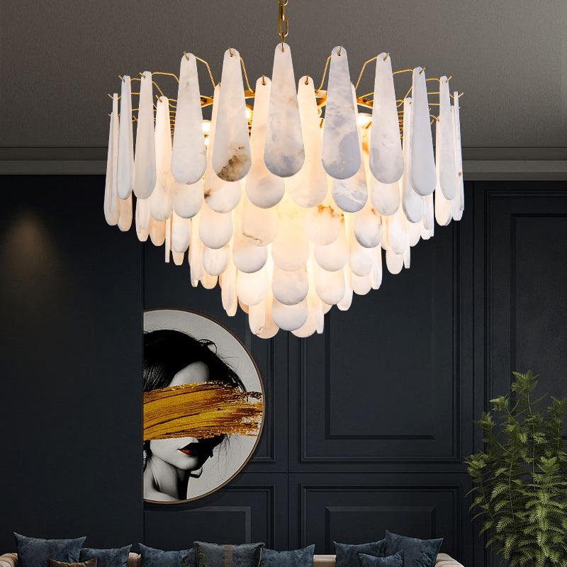 Alabaster Foyer Art Chandelier