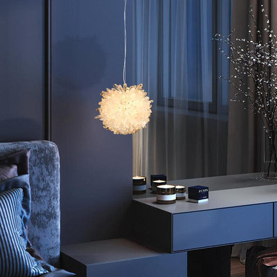 Primary Crystal Cluster Ball Pendant Light