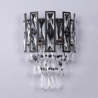 Black Clear Crystal Wall Sconce