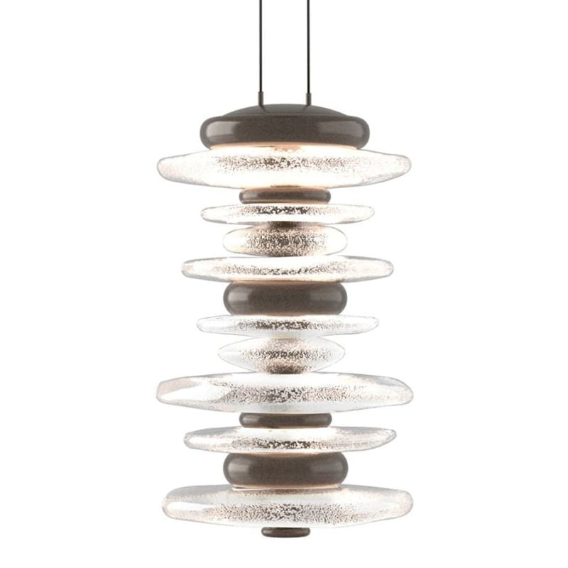 Hubbardton Forge Cairn 10" Wide LED Abstract Mini Pendant - Bronze Finish