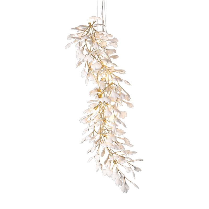 Ginkgo Ceramic  Staircase  Long Branch Chandelier