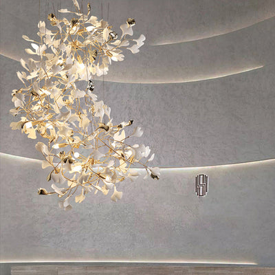 Ginkgo Ceramic  Staircase  Long Branch Chandelier