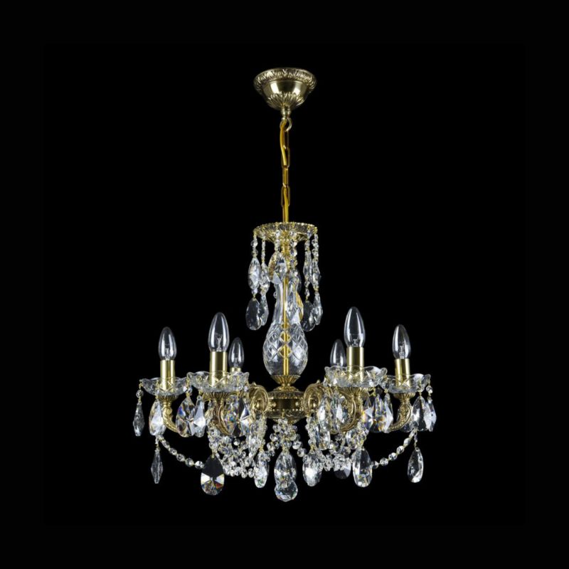 Antique Neptune 6 Lights  Crystal  Chandelier